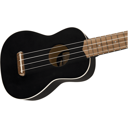 Fender Venice Soprano Ukulele, Walnut Fingerboard, Black