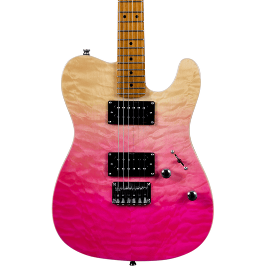 Jet Guitars JT-450, Quilted Transparent Pink
