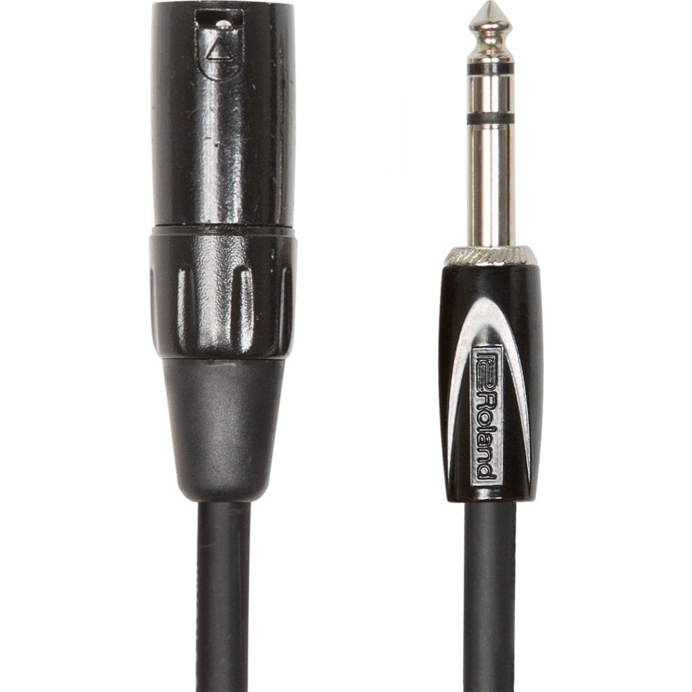Roland 1/4-inch TRS male to XLR male, 10 ft./3 m Length, Black Series Interconnect Cable