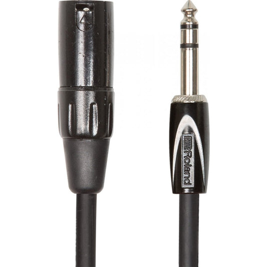 Roland 1/4-inch TRS male to XLR male, 10 ft./3 m Length, Black Series Interconnect Cable
