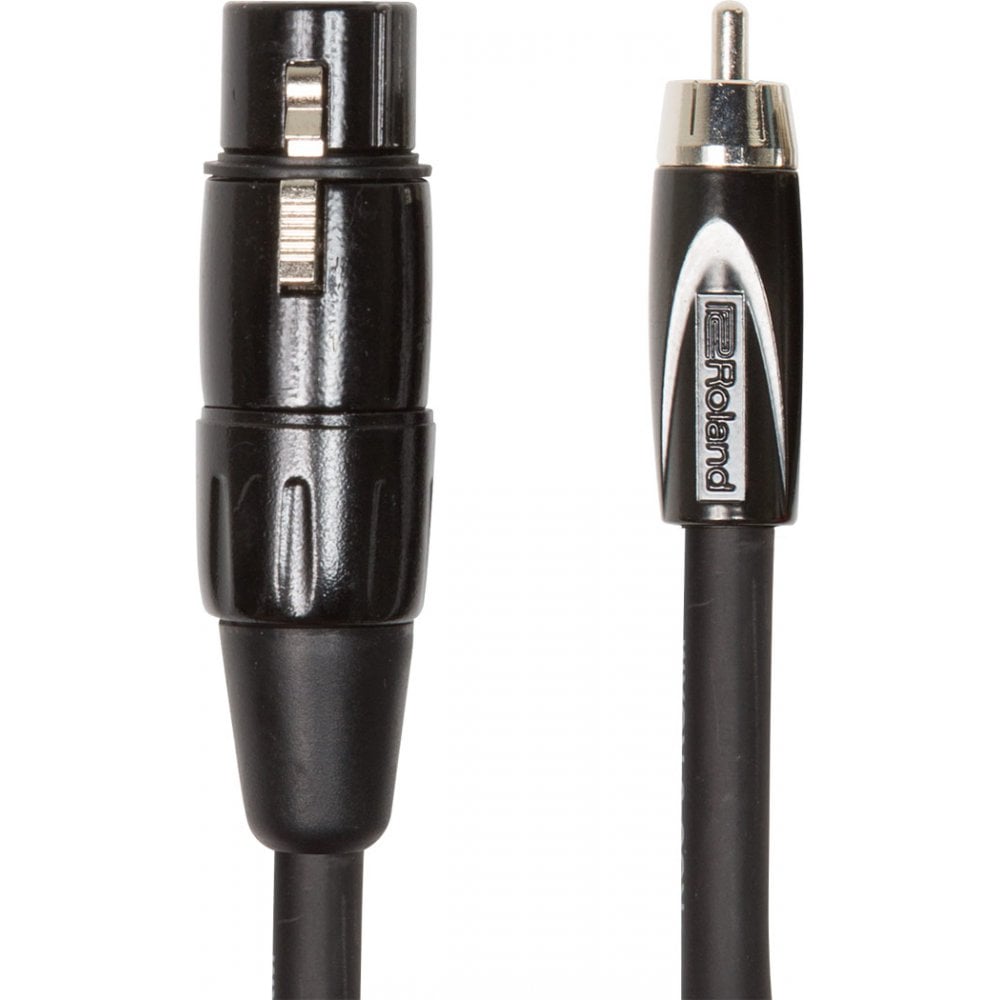 Roland XLR female to RCA, 10 ft./3 m Length, Black Series Interconnect Cable