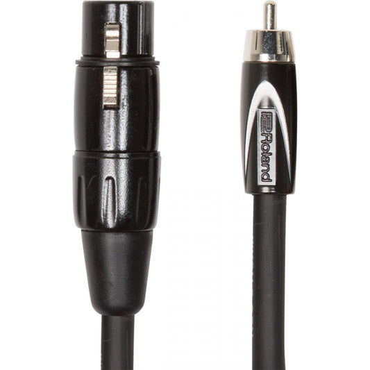Roland XLR female to RCA, 10 ft./3 m Length, Black Series Interconnect Cable
