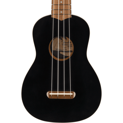 Fender Venice Soprano Ukulele, Walnut Fingerboard, Black
