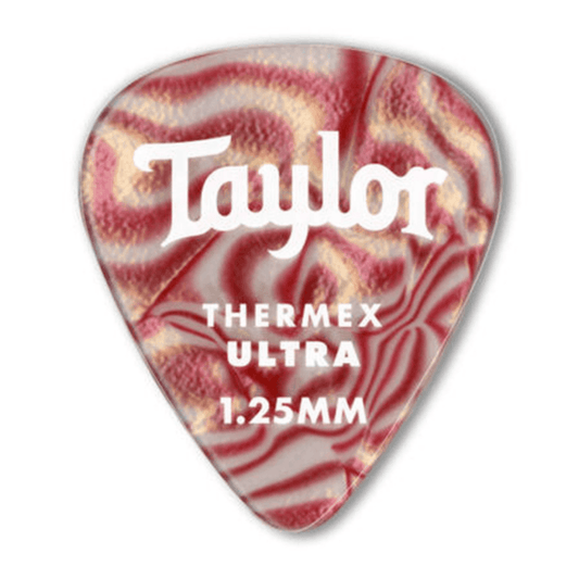Taylor Premium 351 Thermex Ultra Guitar Picks, Ruby Swirl 1.25mm, 6-Pack