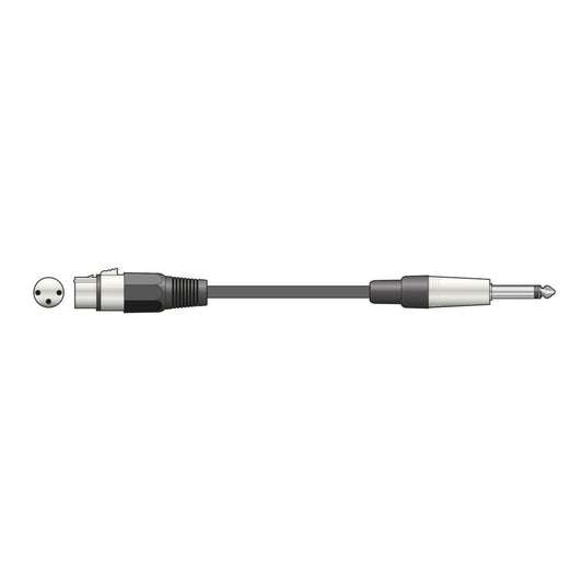 Chord Essential Microphone Leads XLR Female, 6.3mm Mono Jack Plug
