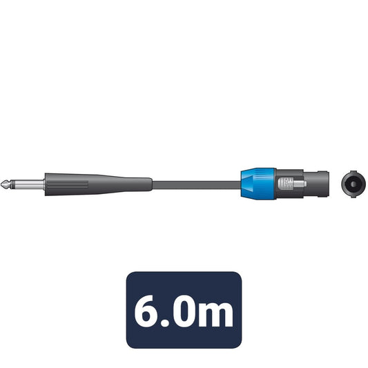 QTX Essential Speaker Leads 6.3mm Mono Jack Plug - Speaker Plug