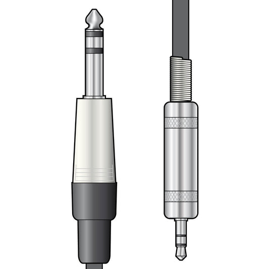 Chord Classic Audio Leads 6.3mm TRS Jack Plug - 3.5mm TRS Jack Plug