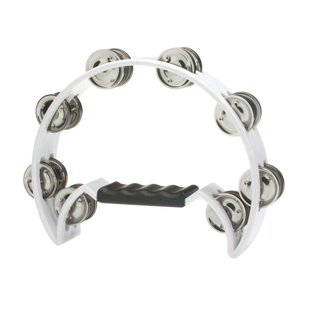 Stagg Cutaway Plastic Tambourine, White