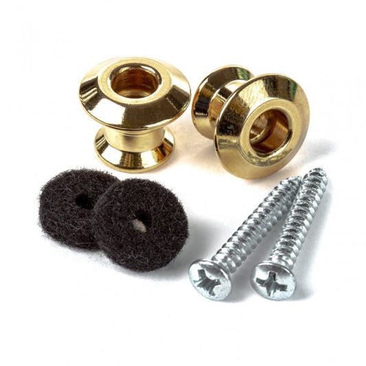 Dunlop Straplok Dual Design Strap Button Set, Gold
