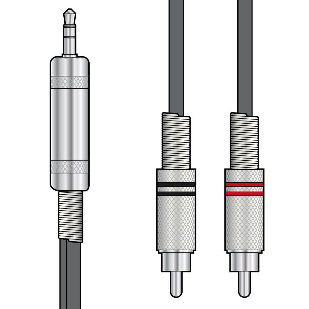 Citronic Classic Audio Leads 3.5mm TRS Jack Plug - 2 x RCA Plugs