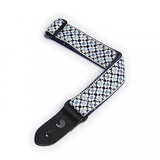 D'Addario 15UKE01 Nylon Ukulele Strap, Blue Flowers