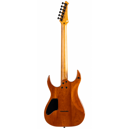 Spira S-500 QGY-E Quilted Maple Top Electric Guitar, Trans Black