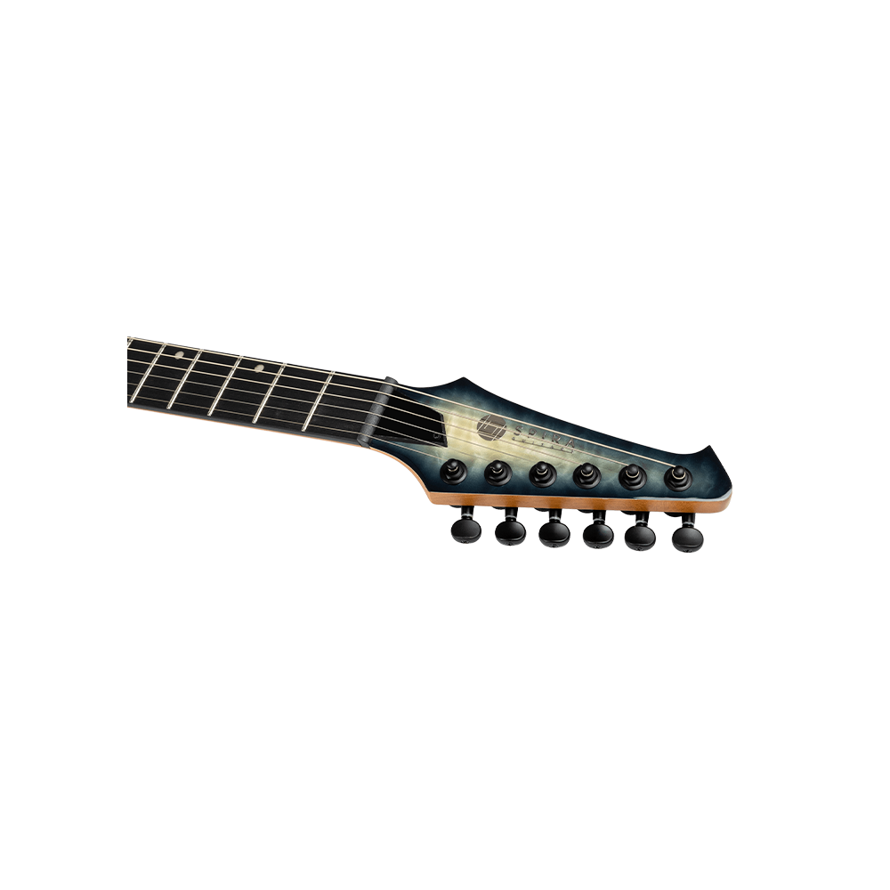 Spira S-500 QGY-E Quilted Maple Top Electric Guitar, Trans Black
