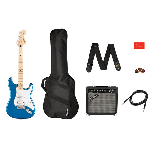 Squier Affinity Series Stratocaster HSS Pack, Maple Fingerboard, Lake Placid Blue