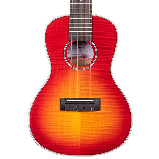 Kala Gloss Flame Maple Concert Ukulele, Cherry Burst