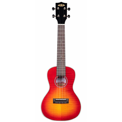 Kala Gloss Flame Maple Concert Ukulele, Cherry Burst