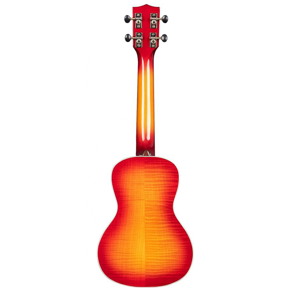 Kala Gloss Flame Maple Concert Ukulele, Cherry Burst