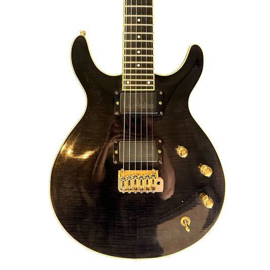 Moon Double Cut Flame Top, Trans Ebony