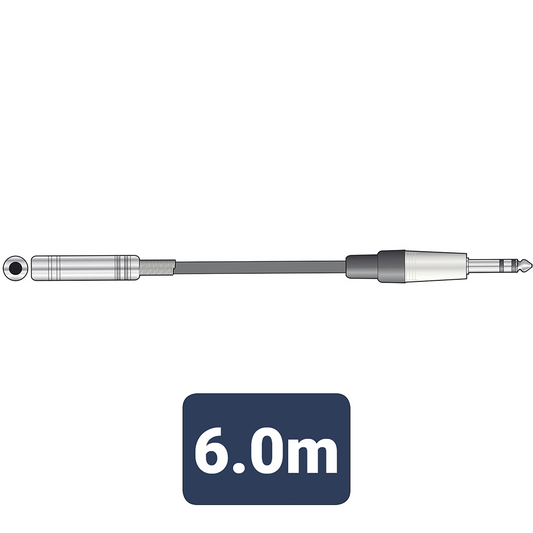 Citronic Classic Audio Leads 6.3mm TRS Jack Plug - 6.3mm TRS Jack Socket