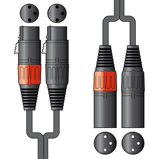 Standard Classic Audio Leads 2 x XLR Female - 2 x XLR Male