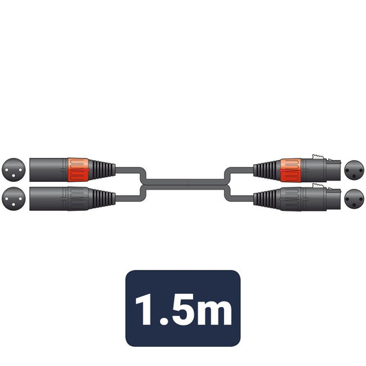 Standard Classic Audio Leads 2 x XLR Female - 2 x XLR Male