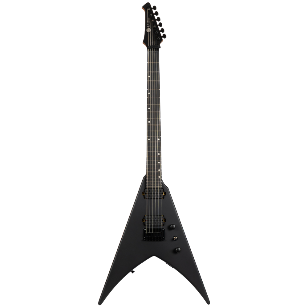 Spira V-400 MBK V-Shaped Electric Guitar, Satin Black