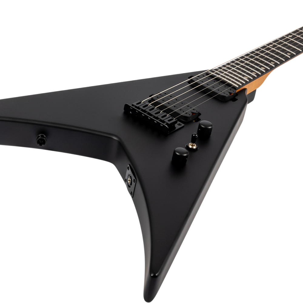 Spira V-400 MBK V-Shaped Electric Guitar, Satin Black