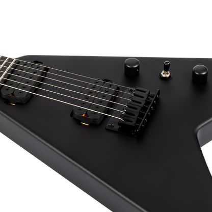 Spira V-400 MBK V-Shaped Electric Guitar, Satin Black