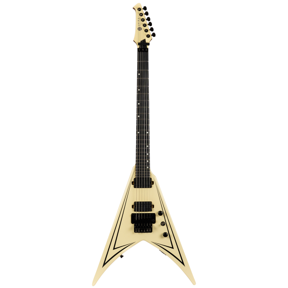 Spira V-420 AWH V-Style Electric Guitar, Antique White