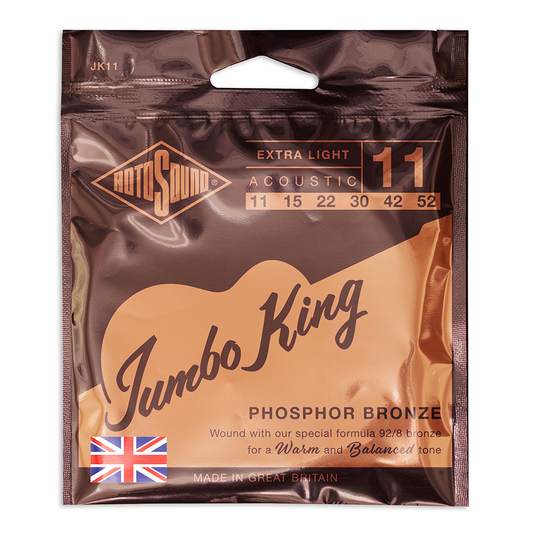 Rotosound Jumbo King JK11 Light Acoustic Guitar Strings, 11-52