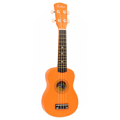 Laka VUS15OR Rainbow Series Soprano Ukulele & Carry Bag, Orange