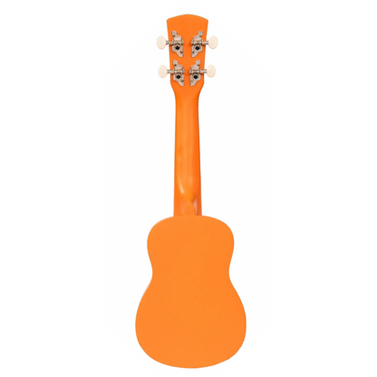 Laka VUS15OR Rainbow Series Soprano Ukulele & Carry Bag, Orange