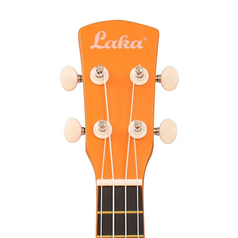 Laka VUS15OR Rainbow Series Soprano Ukulele & Carry Bag, Orange