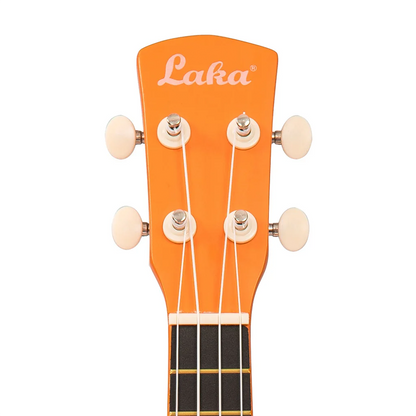 Laka VUS15OR Rainbow Series Soprano Ukulele & Carry Bag, Orange