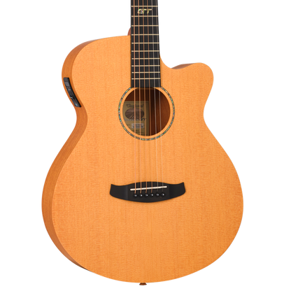 Tanglewood TRGT4CE Roadster GT Super Folk Electro-Acoustic Guitar w/Hard Foam Case, Natural