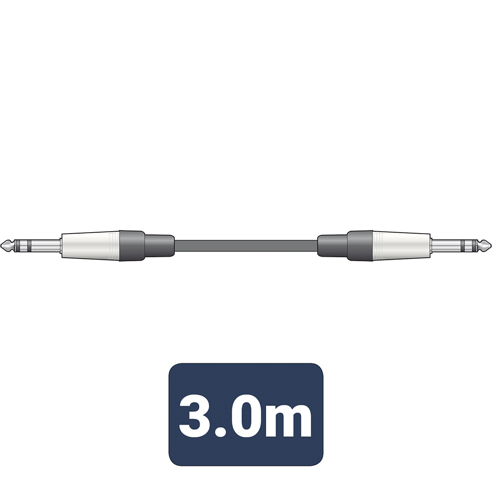 Citronic Classic Audio Leads 6.3mm TRS Jack Plug - 6.3mm TRS Jack Plug