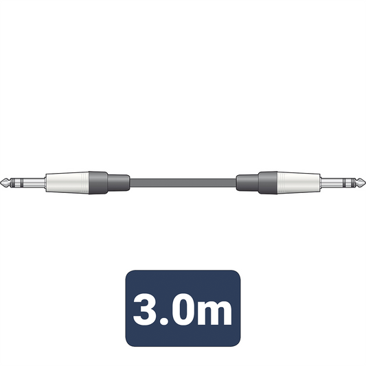 Citronic Classic Audio Leads 6.3mm TRS Jack Plug - 6.3mm TRS Jack Plug