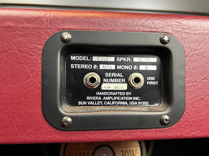 Rivera C112 Cab with Celestion G12H Speaker