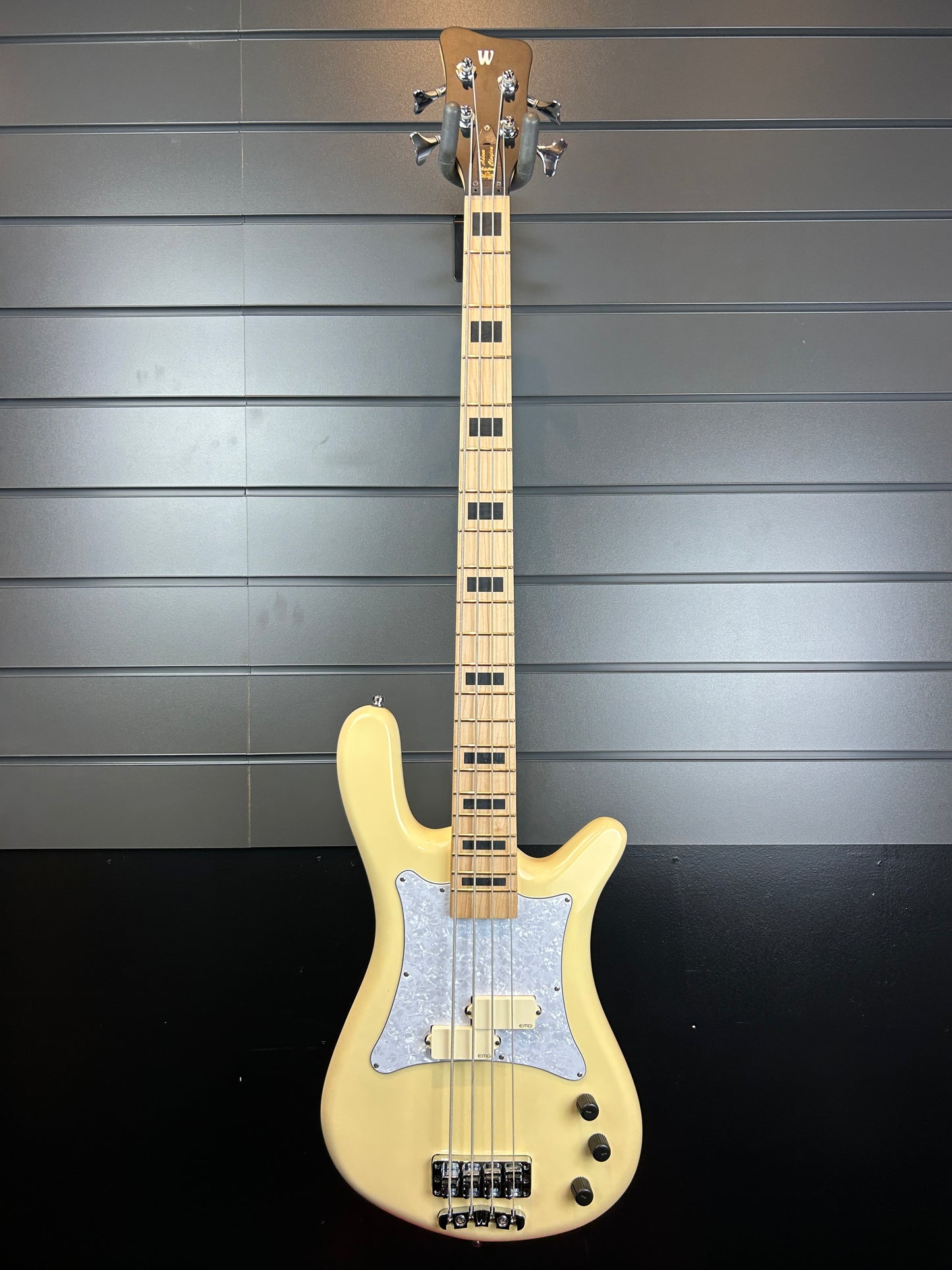 Warwick RB Adam Clayton Signature Bass with EMG Pickups, in Solid Creme White with Pearloid Pickguard (Pre-Owned)