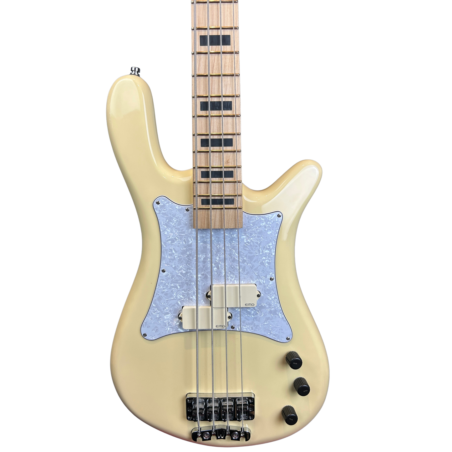 Warwick RB Adam Clayton Signature Bass with EMG Pickups, in Solid Creme White with Pearloid Pickguard (Pre-Owned)