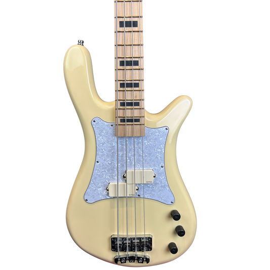Warwick RB Adam Clayton Signature Bass with EMG Pickups, in Solid Creme White with Pearloid Pickguard