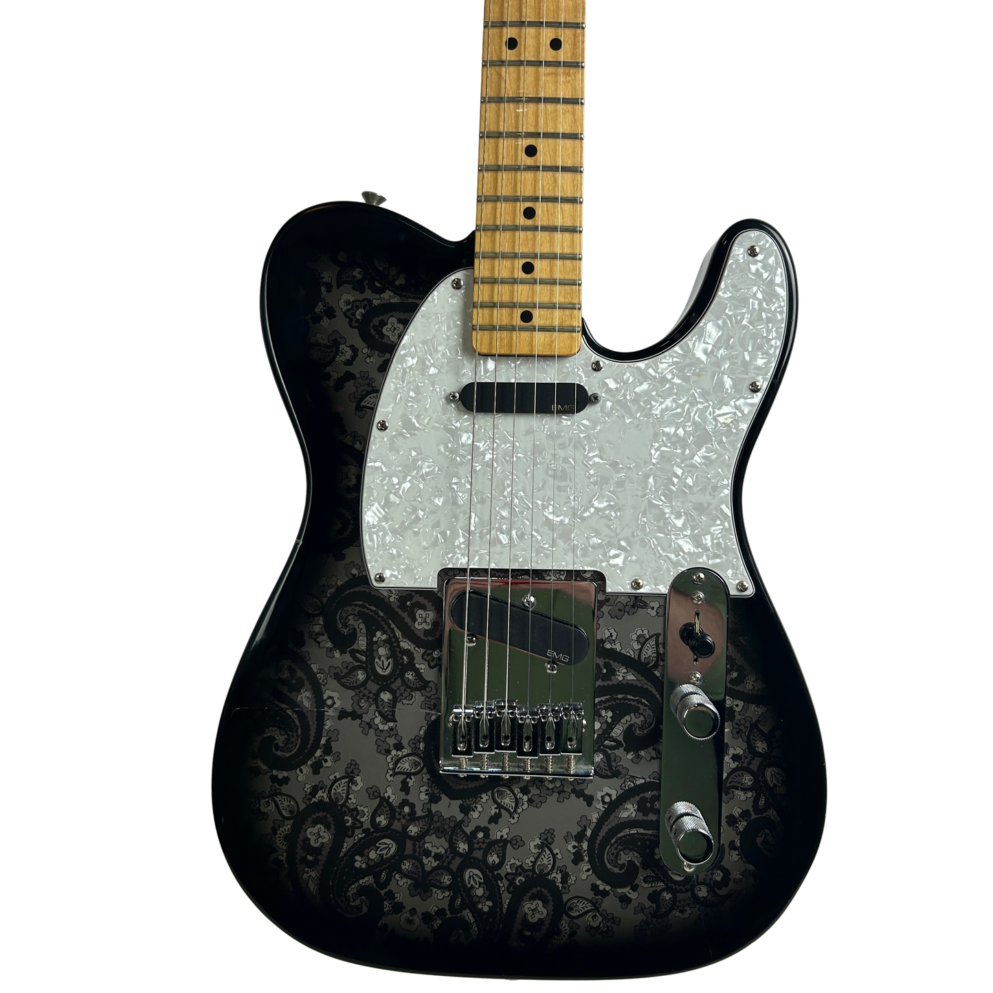 Fender MIM Black Paisley Telecaster MN with EMG Pickups