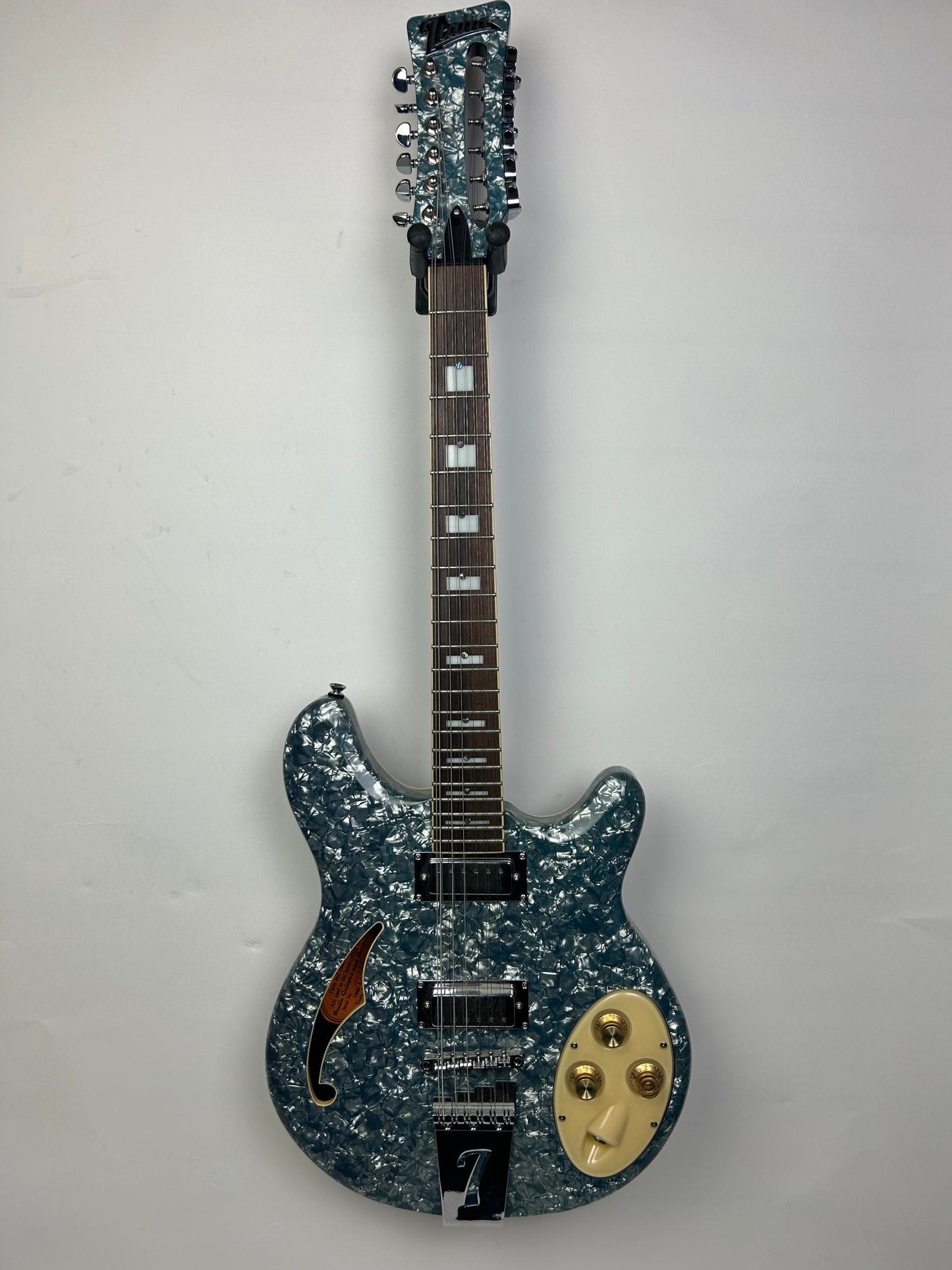 Italia Rimini 12 12-String Semi Acoustic Guitar, Blue Pearl