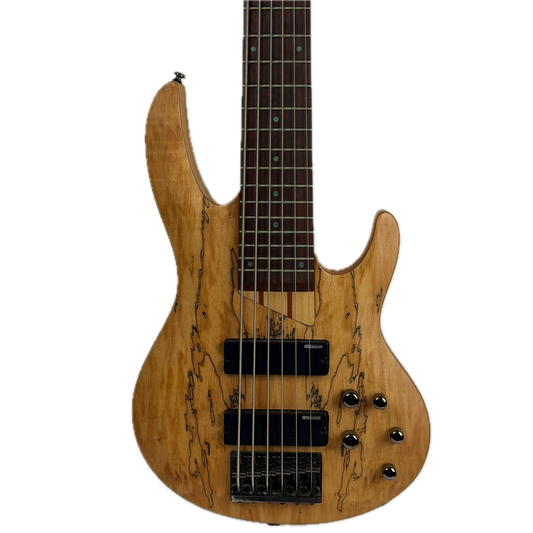 ESP LTD B-206SM 6-String Electric Bass Guitar, Spalted Maple, Natural Satin (Pre-Owned)
