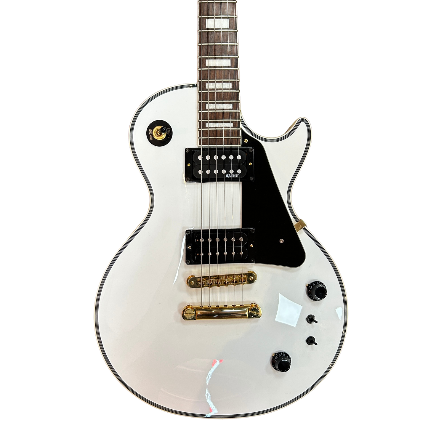 Burny RLC-55S LP with Fernandes Sustainer, Alpine White (Pre-Owned)
