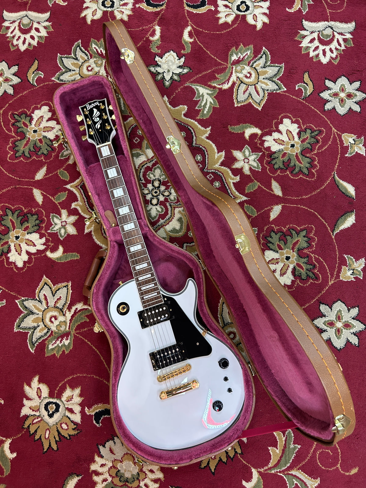 Burny RLC-55S LP with Fernandes Sustainer, Alpine White (Pre-Owned)