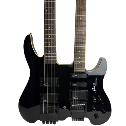 Spirit by Steinberger Double Neck, Guitar and Bass, Black (Pre-Owned)