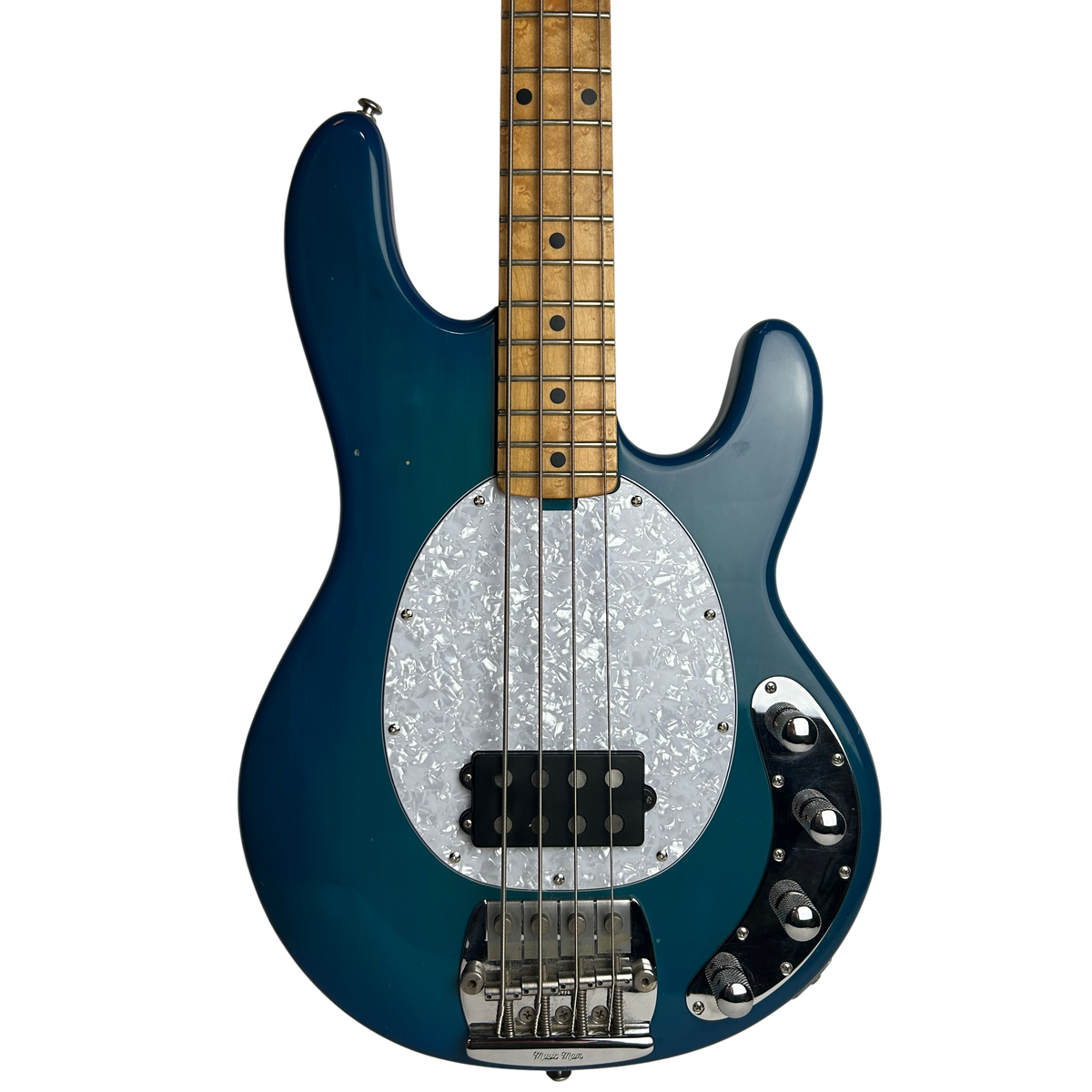Ernie Ball Music Man StingRay 4-String Bass (1987), Birdseye Maple Fretboard, Blue (Pre-Owned)