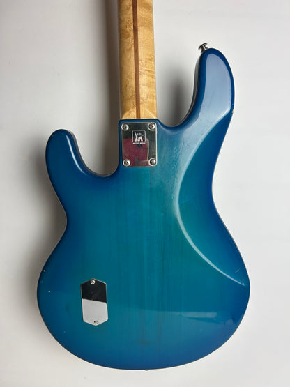 Ernie Ball Music Man StingRay 4-String Bass (1987), Birdseye Maple Fretboard, Blue (Pre-Owned)