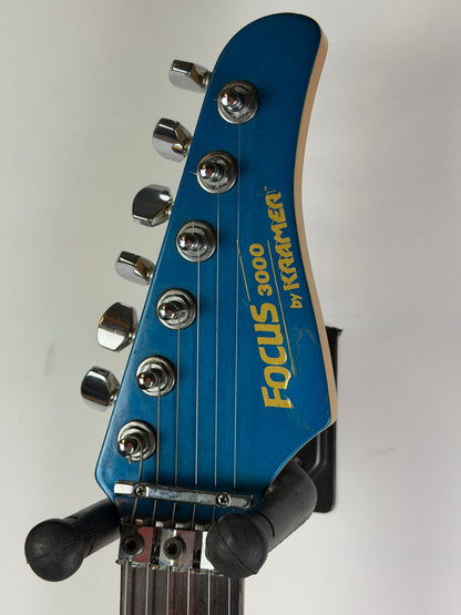 Kramer Focus 3000 HSS (1980s), Metallic Blue, Made in Japan (Pre-Owned)